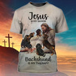 Dachshund God Custom 3D zip hoodie Custom Name, Dog 3D shirt, Gift for Dachshund lover