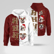 Bulldog Christmas HO HO HO Hoodie, Bulldog 3D All Over Printed hoodie, zip hoodie, Christmas Gift for Dog lover