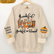 Thankful Grateful and Blessed Grandma Fall season Coffee Cup Autumn Pumpkins Personalized 3D Sweatshirt