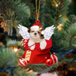 Shih Tzu Angel Gift From Santa Christmas Ornament, Dog Christmas shape acrylic ornament, gift for Dog lover