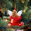 Cocker Spaniel Angel Gift From Santa Christmas shape acrylic ornament, Gift for Dog lover