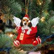 Beagle Angel Gift From Santa Christmas shape acrylic ornament, Dog Christmas ornament