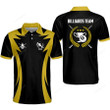 Custom Billiard 8 ball black yellow Polo Shirt, Custom name and team name billiard polo shirt