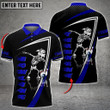 Bowling And Pins Skull Flame Bowling polo Shirt, bowling jersey Gift for Bowling team player