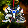 Hockey Jersey And Helmet Personalized Acrylic Ornament - Christmas Gift For Police Officer