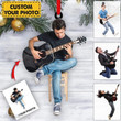 Personalized Photo Guitar Player christmas Ornament, Christmas Gifts For Guitar Player, Custom Ornaments Gift For Guitar Lovers