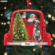 Santa & Brittany dog Christmas Personalized Ornament, Brittany Christmas shape ornament