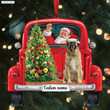 Santa & leonberger Personalized Ornament, Dog ornament, Christmas gift for dog lover