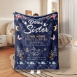 To My Sister Soft and Warm Floral Star Moon Print Blanket, Gift for sister, friend, BFF