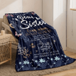 To My Sister Soft and Warm Floral Star Moon Print Blanket, Gift for sister, friend, BFF