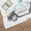 Baby Boy Police Milestone Blanket, Police Officer Name Blanket for baby, Personalized Police Car Motorcycle Airplane Blanket