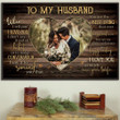 Personalized To my husband canvas Forever My Happy Ending, Customized Valentine's Anniversary Wedding Couples Gift