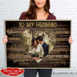 Personalized To my husband canvas Forever My Happy Ending, Customized Valentine's Anniversary Wedding Couples Gift