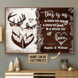 Personalized Couples Canvas Wall Art , Deer Wood This Is Us Wall Art Canvas Paintings, Valentine's day gift for boyfriend, Girlfriend