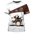 Drums 3D All Over Printed Clothes, Custom Name Drum Shirts, Gift for Women Men, Drummer Zipper Hoodie Tshirt