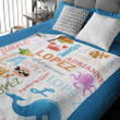 Personalized Sea Animal Lovely Kid Blanket, Custom name blanket for adult, Birthday gift, Christmas gift for Baby