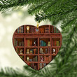 Book Heart Custom Shaped acrylic Ornament, Book Christmas ornament, Christmas Gift for Book Lovers