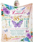 Happy 85th Birthday Throw Blanket , 85 year Birthday Gifts for Women, Women 85th Birthday blanket
