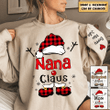 Personalized Nana claus Christmas Snowflake Sweatshirt Custom Names Nana shirt, Grandma sweatshirt