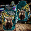 Highland Cattle And Sunflower Sweatshirt Hoodie, Cow Hoodie, Highland Cattle Pullover, Cow Sunflower Hoodie