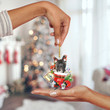 Akita In Snow Pocket Christmas Acrylic Ornament