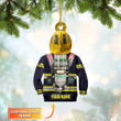 Personalized name Firefighter Christmas Acrylic Ornament, Firefighter Christmas Ornament, Gift for Firefighter
