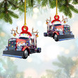 Personalized Xmas Red Truck Custom Shaped Ornament, Xmas Red Truck christmas ornament