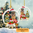Personalized name Santa German Shepherd Christmas Acrylic Ornament, German Shepherd ornament, Gift for Dog Love