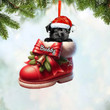 Cute Affenpinscher In Christmas Boot Personalized Acrylic Ornament