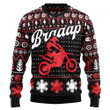 Braaap Moto Red Ugly Christmas Sweater, Biker sweatshirt, Funny Ugly Christmas Sweater, Christmas gift for motor lover