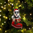 Custom Blue Heeler In Santa Boot Christmas Ornament, Personalized Dog Flat Acrylic Ornament