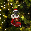 Custom Black Goldendoodle In Santa Boot Christmas Ornament, Personalized Dog Flat Acrylic Ornament