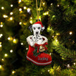 Custom Dalmatian In Santa Boot Christmas Ornament, Personalized Dog Flat Acrylic Ornament