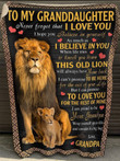 To My Granddaughter Blanket Gift From Grandpa - Birthday Christmas Anniversary Wedding Graduation Gift For Her- Lion Blanket