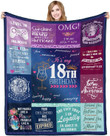 18th Birthday Blanket, Gifts for 18-Year-Old Girls Blanket 18 Year Old, Gifts for My Daughter from Mom throw Blankets