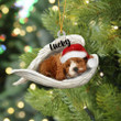Personalized Memorial Black Cockapoo Sleeping Angel Christmas Flat Acrylic Dog Ornament Memorial Dog Gift