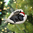 Personalized Memorial Scottish Terrier Sleeping Angel Christmas Flat Acrylic Dog Ornament Memorial Dog Gift
