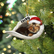 Personalized Memorial Yorkshire Terrier Sleeping Angel Christmas Flat Acrylic Dog Ornament Memorial Dog Gift
