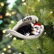 Personalized Memorial Corgi Sleeping Angel Christmas Flat Acrylic Dog Ornament Memorial Dog Gift