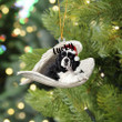 Custom Memorial Black Cocker Spaniel Sleeping Angel Christmas Flat Acrylic Dog Ornament Memorial Dog Gift