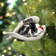 Custom Memorial Black Great Dane Sleeping Angel Christmas Flat Acrylic Dog Ornament Memorial Dog Gift