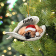 Custom Memorial Great Dane Sleeping Angel Christmas Flat Acrylic Dog Ornament Memorial Dog Gift