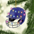 Any Color Softball Batting Helmet Christmas Acrylic Shaped Ornaments, Gift for Son Men