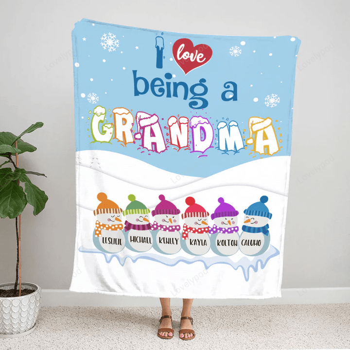 Personalized Snowman Christmas Blanket, Snowman Blanket, Merry Christmas Blanket, Custom Family Name Blanket, Christmas Blanket