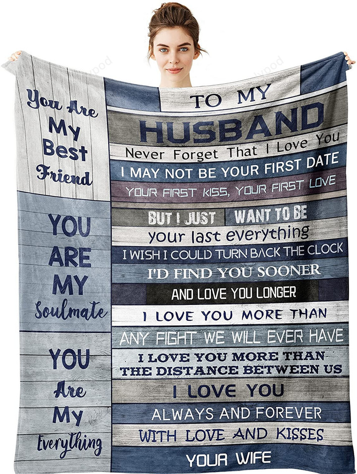 Husband Gifts from Wife Blanket - Gifts for Him Husband 60" x 50" Blankets - Best Husband Gifts for Men