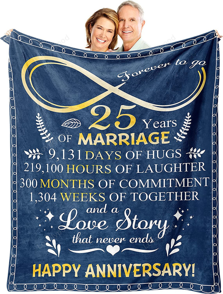 25th Wedding Anniversary Blanket Gifts for Couple, 25th Silver Anniversary Wedding Gifts, 25th Year Anniversary