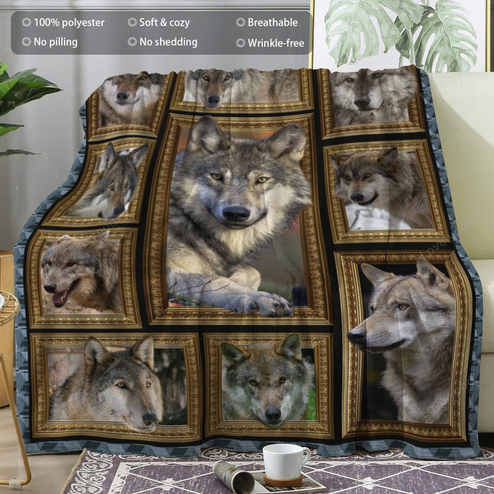 Wolf Blanket - Fleece Throw Blanket for Couch Super Soft Cozy Bed Blanket, Gift for Animal Lover