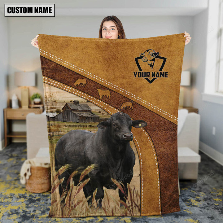 Personalized Name Brangus Blanket, Cow blanket, Gift for Farmer