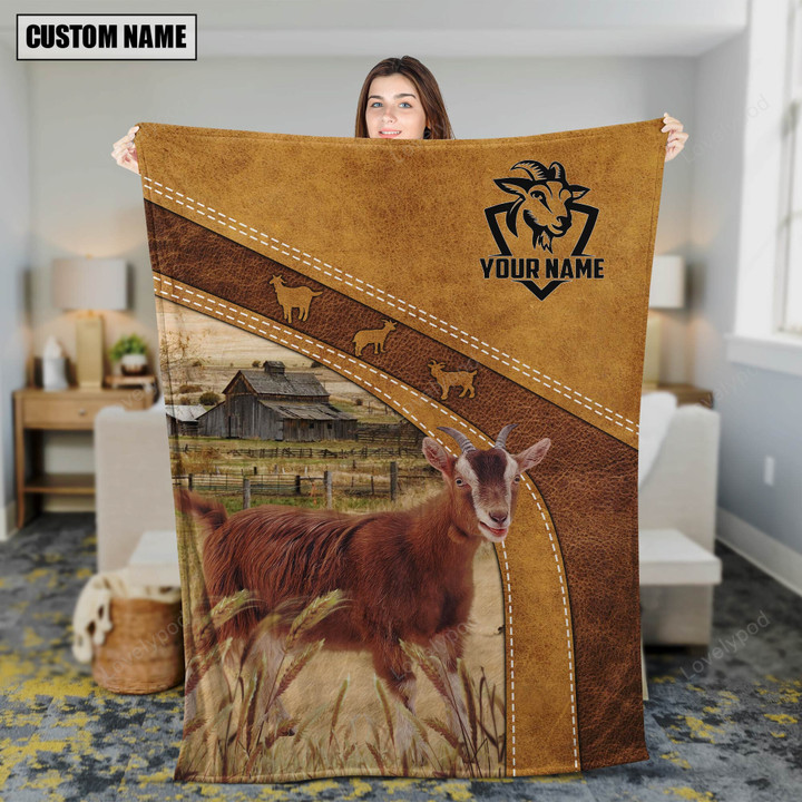 Goat Fleece Blanket, Sherpa blanket, Goat blanket 50x60 in, Gift for Farmer