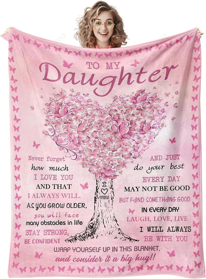 Personalized To My Daughter Blanket From Mom Dad, Daughter Gift from Mom, Daughter Gifts, Gifts for Daughter